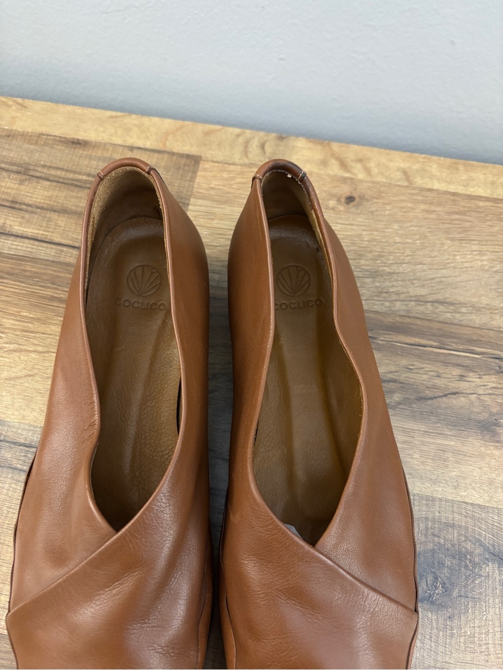 Coclico Gen Flat Leather Slip On Shoes Minimalist Brown Women’s - Picture 9 of 13